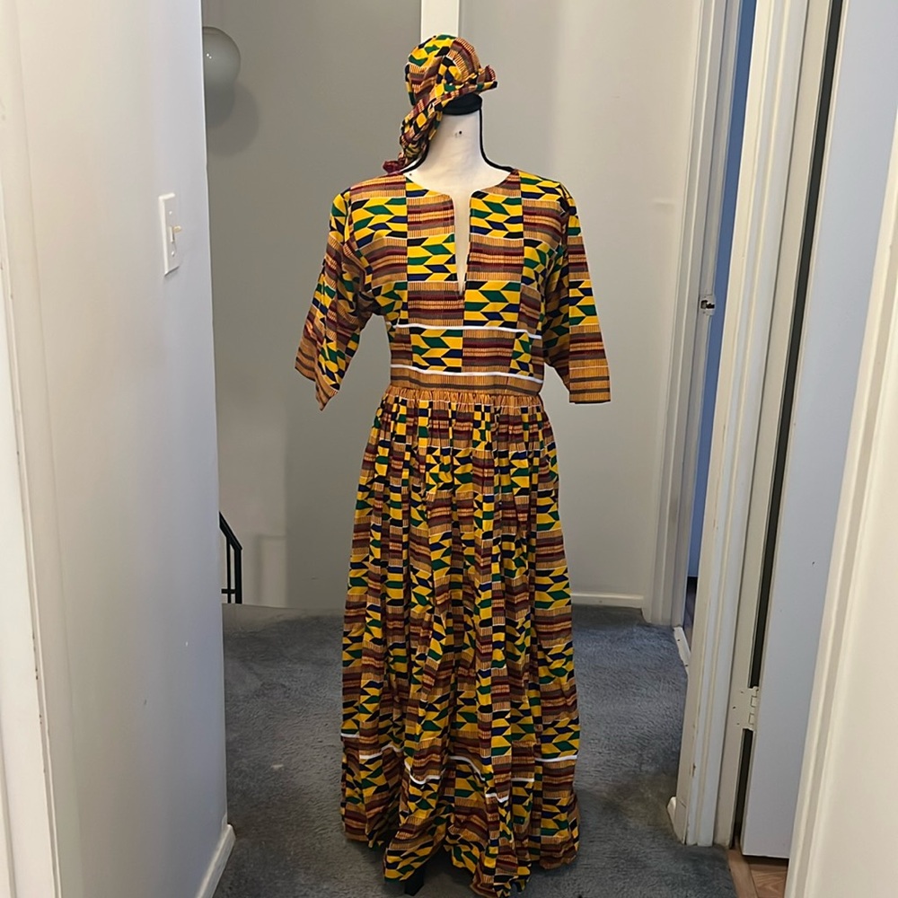 Kente maxi dress.